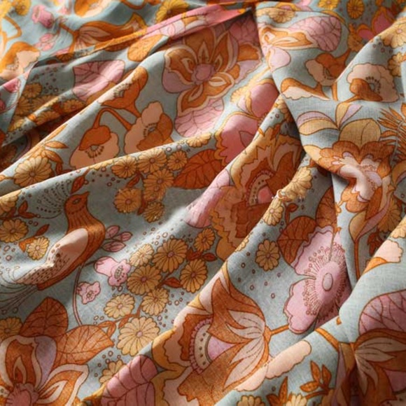 Boho Floral Print Butterfly Sleeve Wrap Maxi Dress - Picture 4 of 7